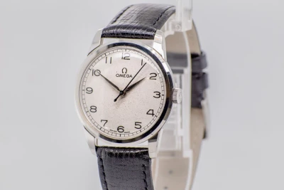 Omega Classic Silver Dial Manual Wind Watch in Stainless Steel